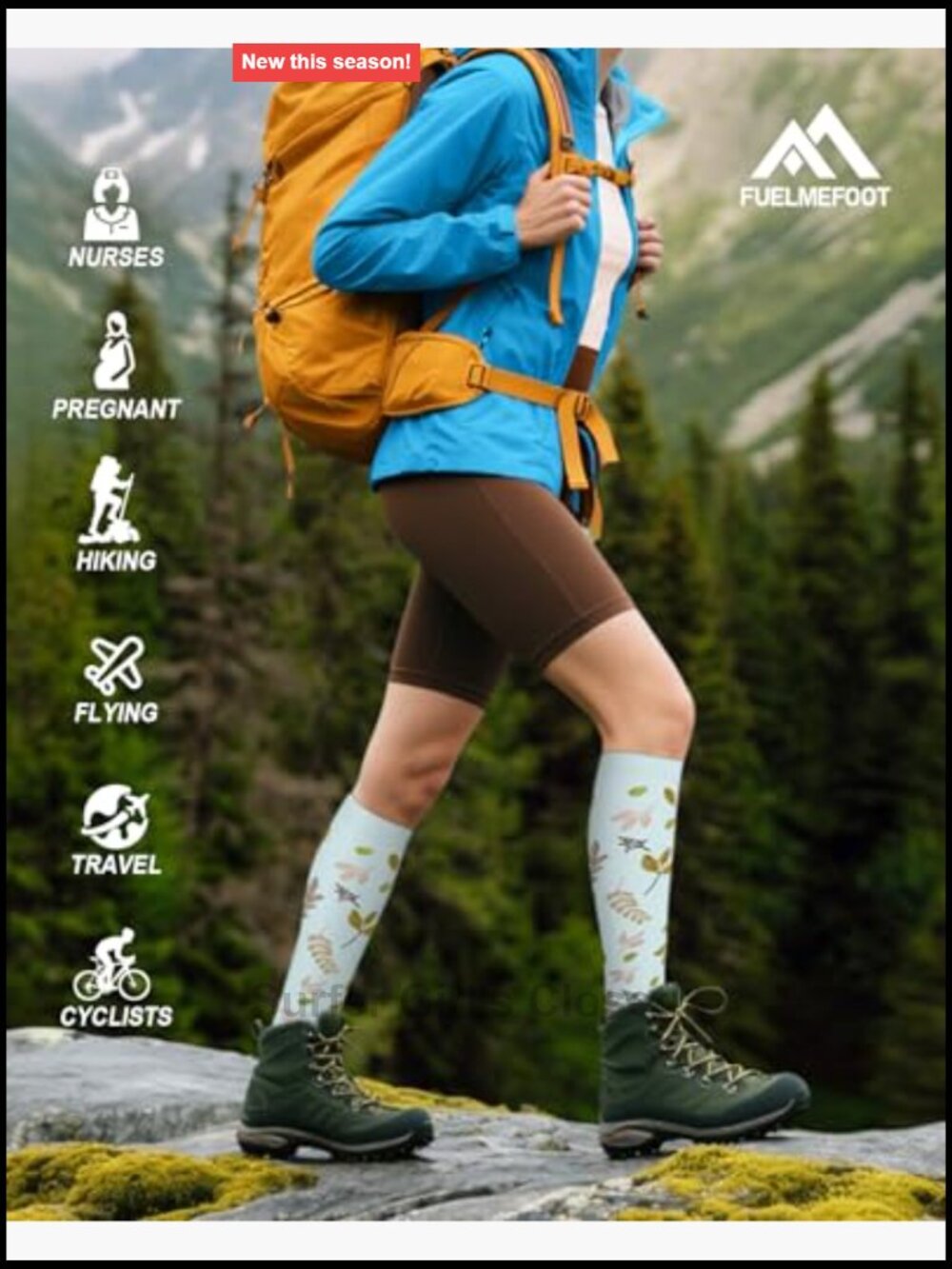 6 Pairs Compression Socks 15-20mmHg Knee High Graduated Support for Travel - Picture 6 of 6
